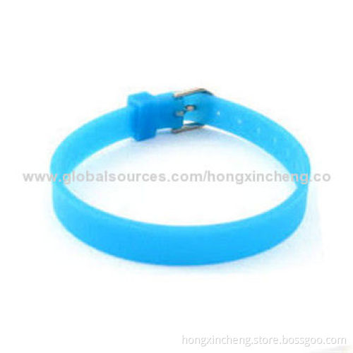 G-2014 Silicone Bracelet with Metal, Made in China Factory Directly